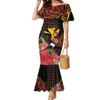 Hawaii Iwa Bird Family Matching Mermaid Dress and Hawaiian Shirt Great Frigatebird Kanaka Tropical Hippie Style - Polynesian Pride