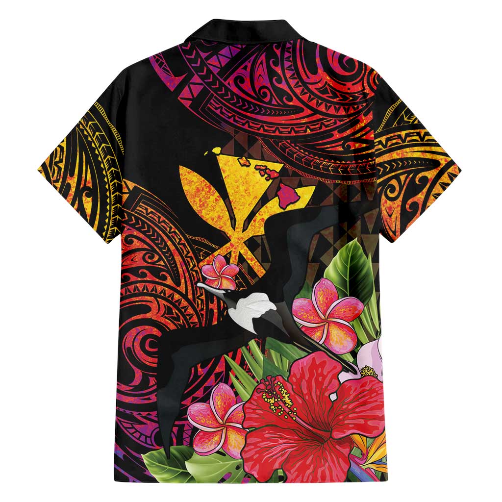 Hawaii Iwa Bird Family Matching Off Shoulder Maxi Dress and Hawaiian Shirt Great Frigatebird Kanaka Tropical Hippie Style - Polynesian Pride