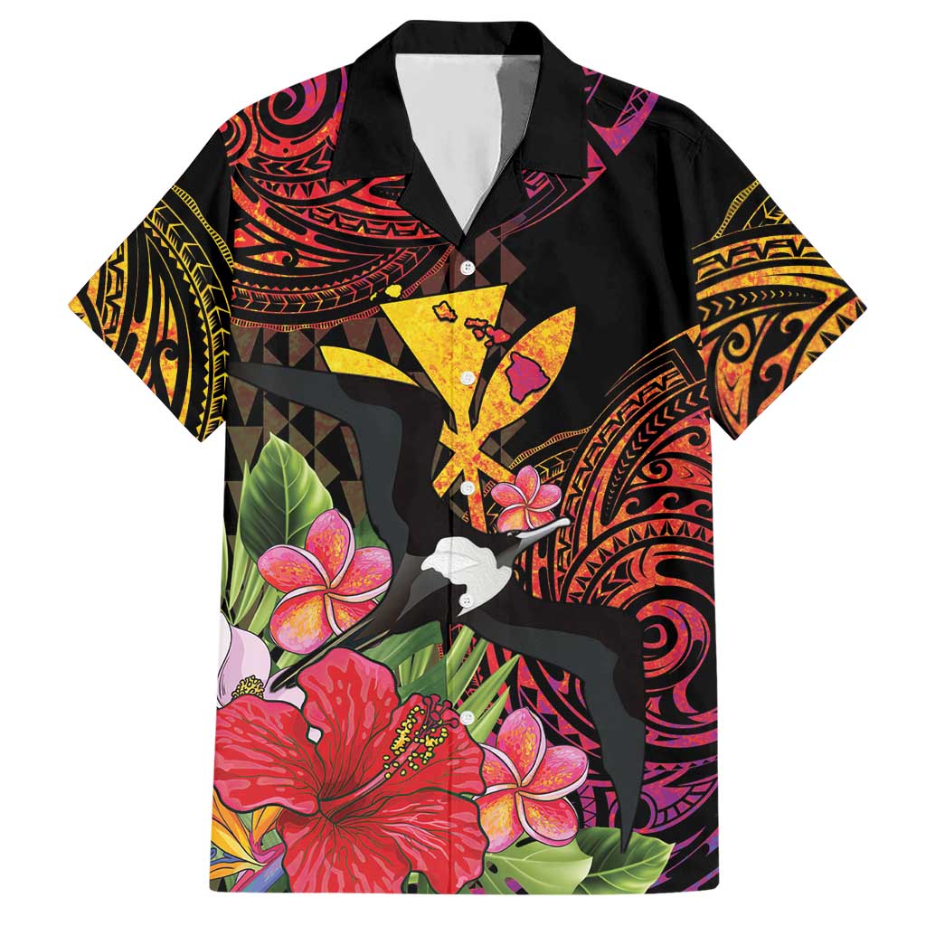 Hawaii Iwa Bird Hawaiian Shirt Great Frigatebird Kanaka Tropical Hippie Style - Polynesian Pride
