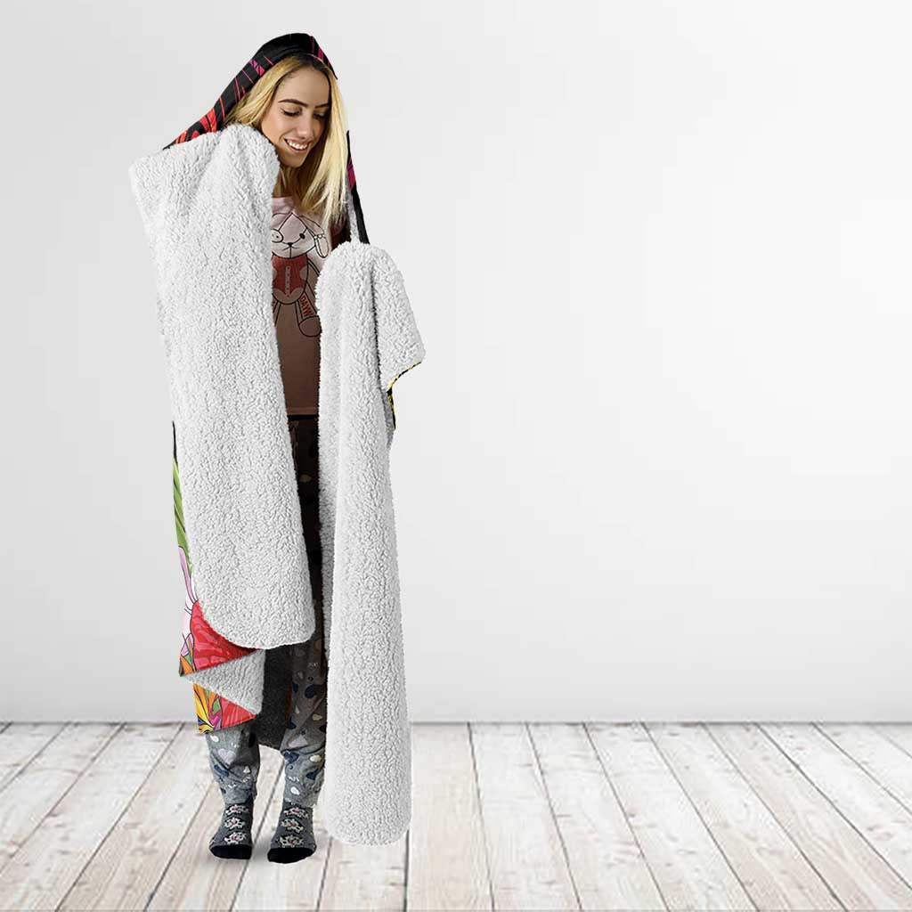 Hawaii Iwa Bird Hooded Blanket Great Frigatebird Kanaka Tropical Hippie Style - Polynesian Pride