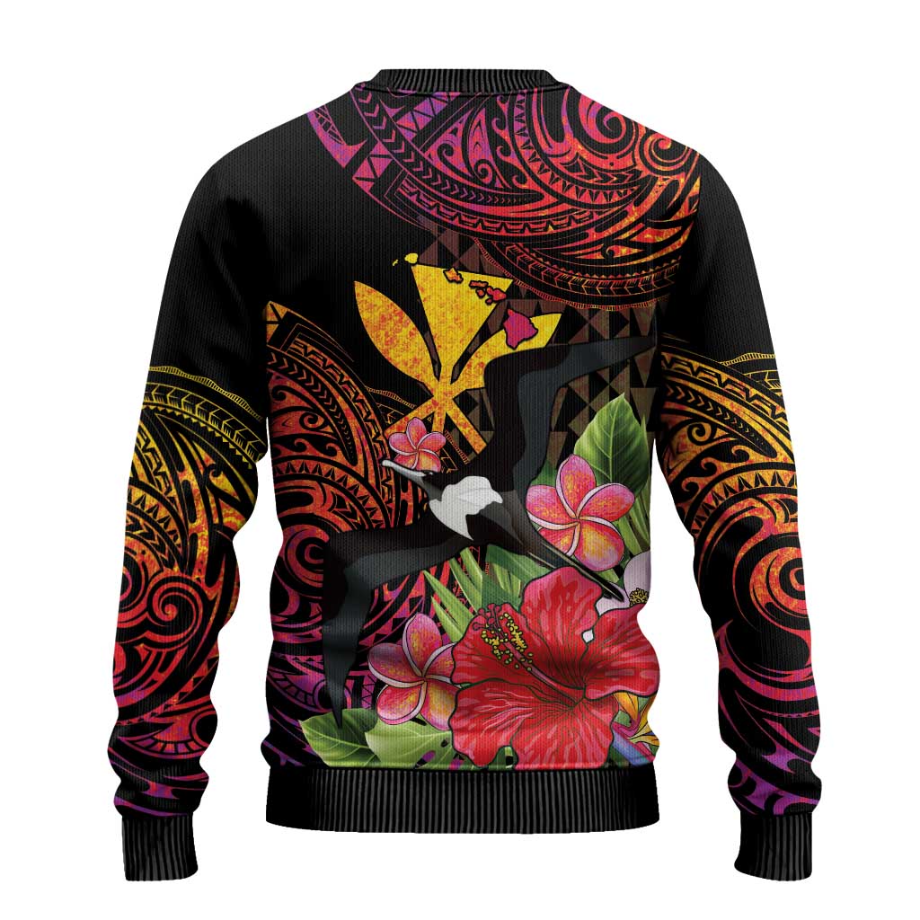 Hawaii Iwa Bird Ugly Christmas Sweater Great Frigatebird Kanaka Tropical Hippie Style LT14 - Polynesian Pride