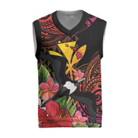 Hawaii Iwa Bird Christmas Knitted V-Neck Vest Great Frigatebird Kanaka Tropical Hippie Style LT14 Black - Polynesian Pride