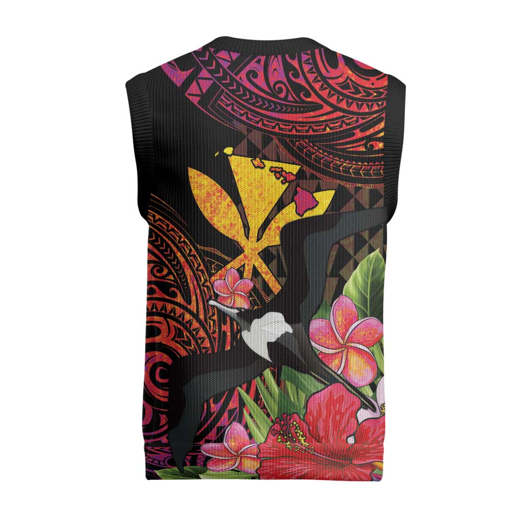 Hawaii Iwa Bird Christmas Knitted V-Neck Vest Great Frigatebird Kanaka Tropical Hippie Style LT14 - Polynesian Pride