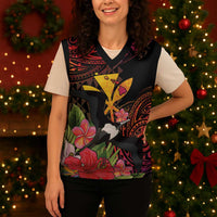 Hawaii Iwa Bird Christmas Knitted V-Neck Vest Great Frigatebird Kanaka Tropical Hippie Style LT14 - Polynesian Pride