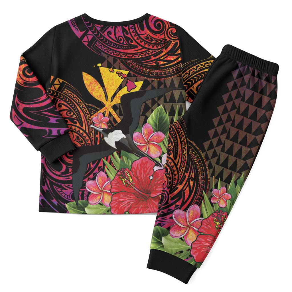 Hawaii Iwa Bird Christmas Pajama Set Great Frigatebird Kanaka Tropical Hippie Style LT14 - Polynesian Pride
