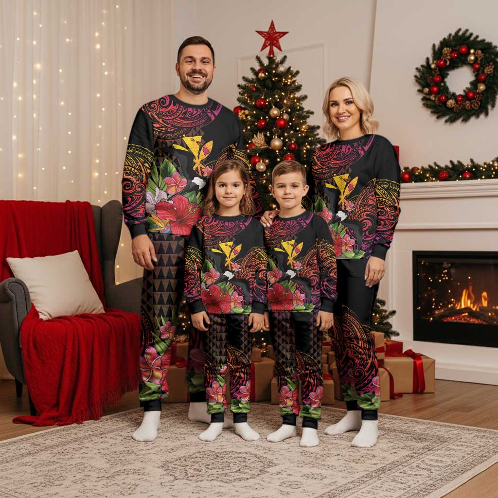 Hawaii Iwa Bird Christmas Pajama Set Great Frigatebird Kanaka Tropical Hippie Style LT14 - Polynesian Pride