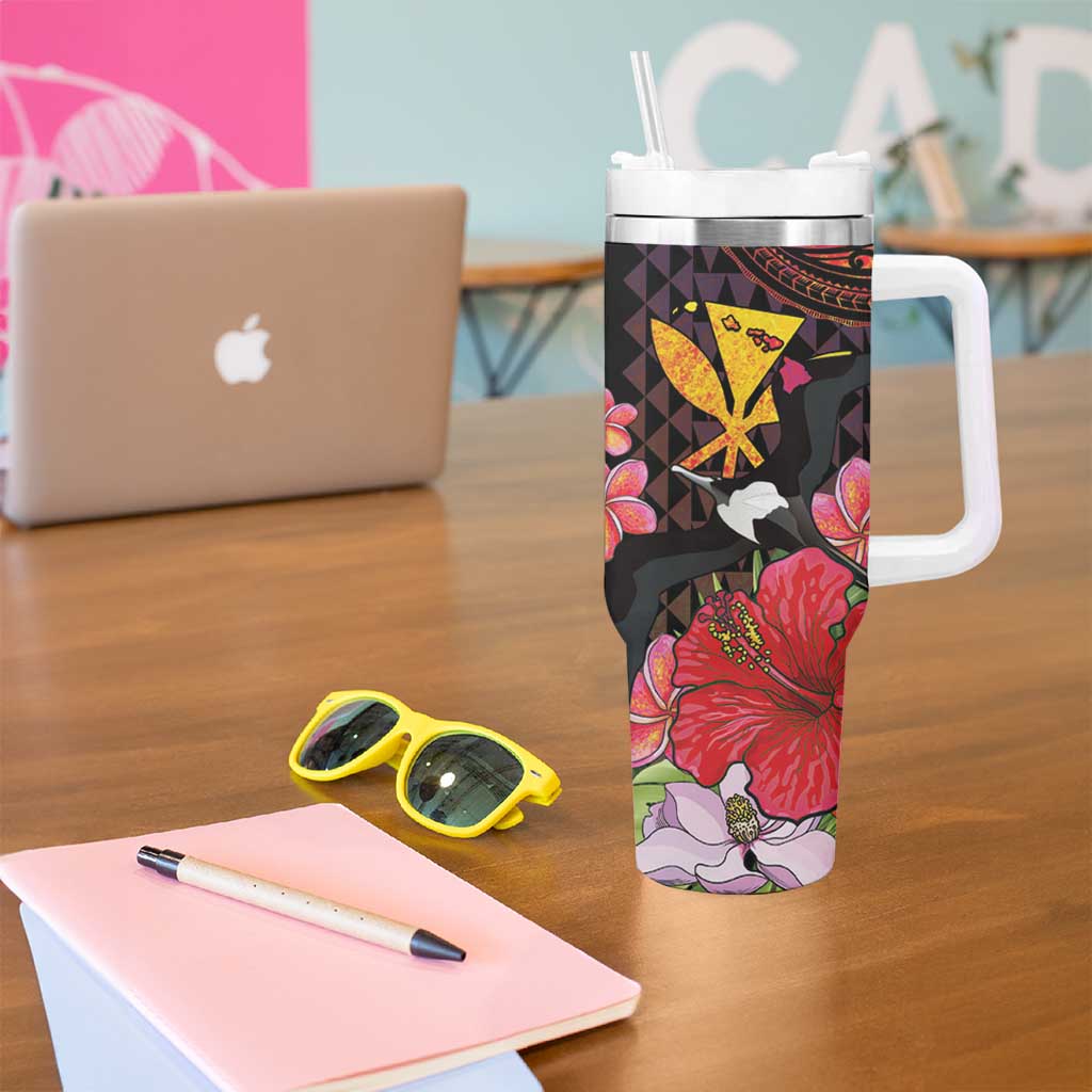 Hawaii Iwa Bird Tumbler With Handle Great Frigatebird Kanaka Tropical Hippie Style LT14 - Polynesian Pride