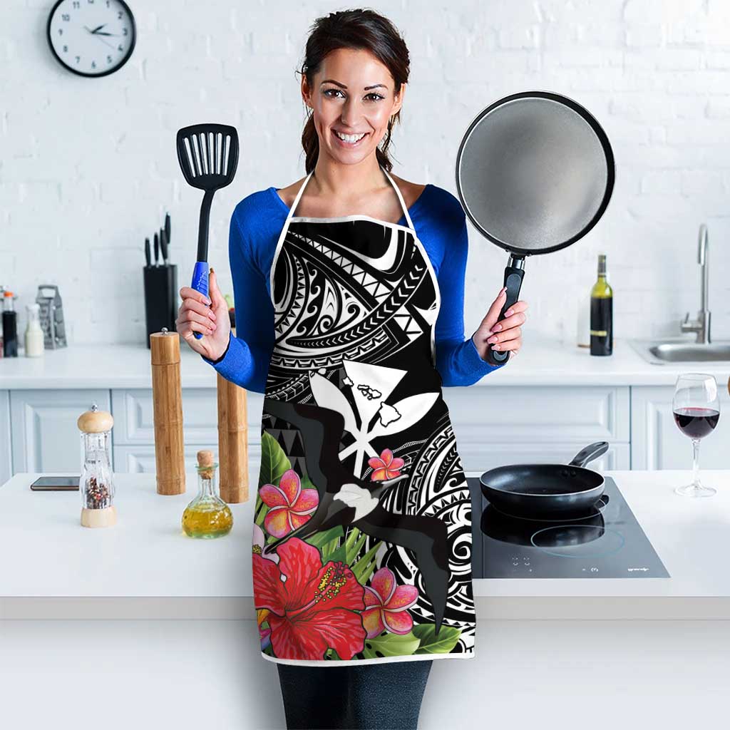 Hawaii Iwa Bird Apron Great Frigatebird Kanaka Tropical Flowers - Polynesian Pride