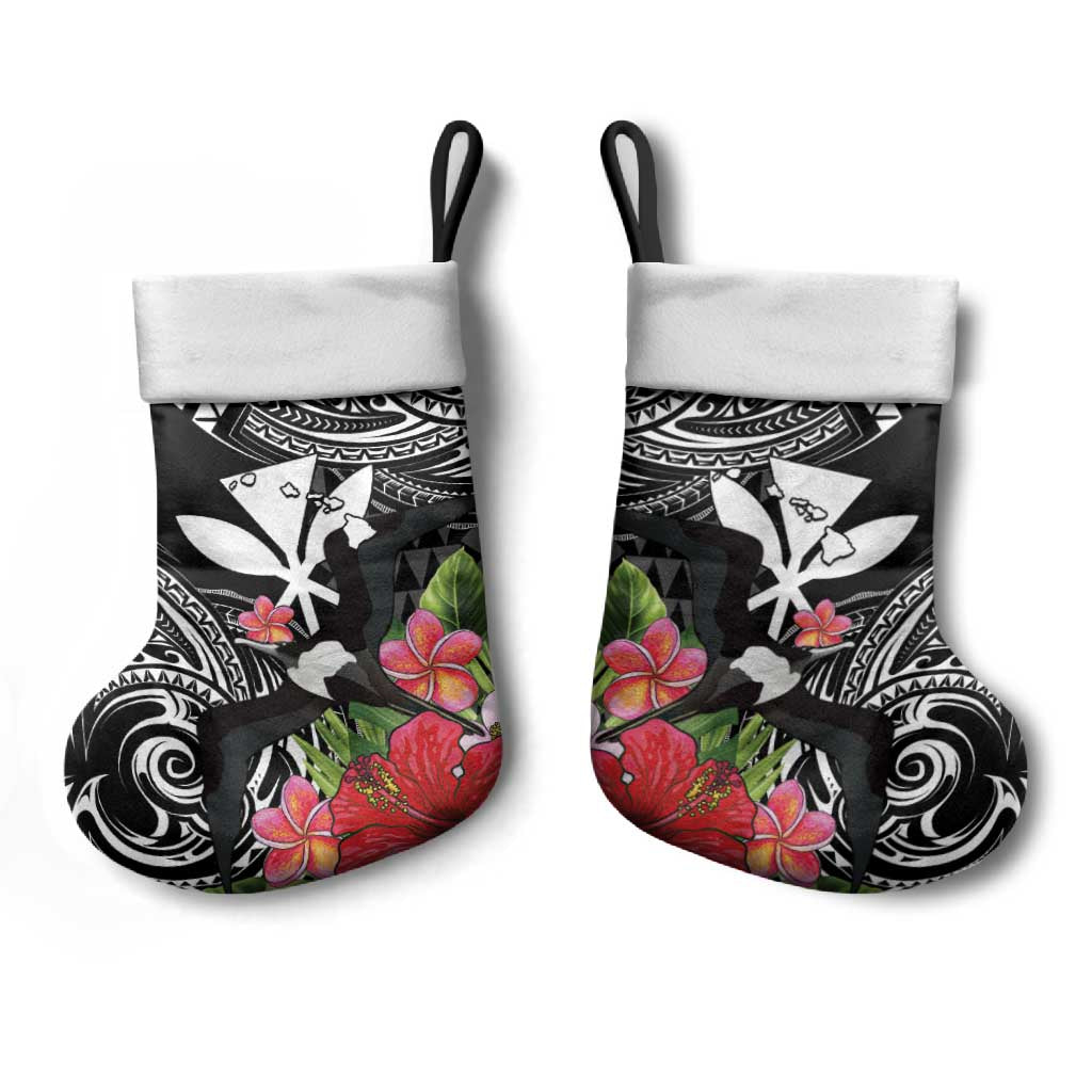 Hawaii Iwa Bird Christmas Stocking Great Frigatebird Kanaka Tropical Flowers LT14 - Polynesian Pride