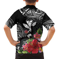 Hawaii Iwa Bird Family Matching Mermaid Dress and Hawaiian Shirt Great Frigatebird Kanaka Tropical Flowers LT14 - Polynesian Pride