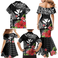 Hawaii Iwa Bird Family Matching Mermaid Dress and Hawaiian Shirt Great Frigatebird Kanaka Tropical Flowers LT14 - Polynesian Pride