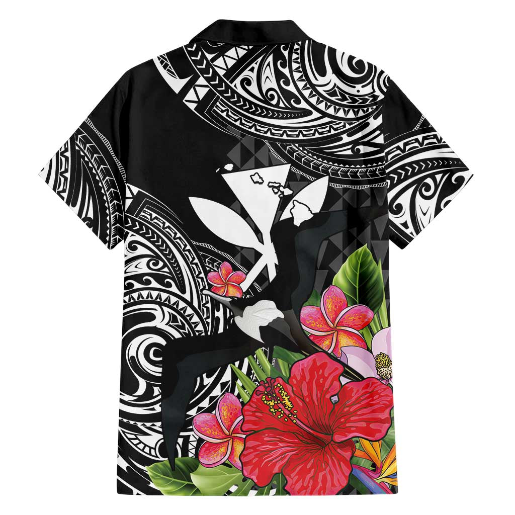 Hawaii Iwa Bird Family Matching Mermaid Dress and Hawaiian Shirt Great Frigatebird Kanaka Tropical Flowers LT14 - Polynesian Pride