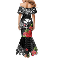 Hawaii Iwa Bird Family Matching Mermaid Dress and Hawaiian Shirt Great Frigatebird Kanaka Tropical Flowers LT14 - Polynesian Pride