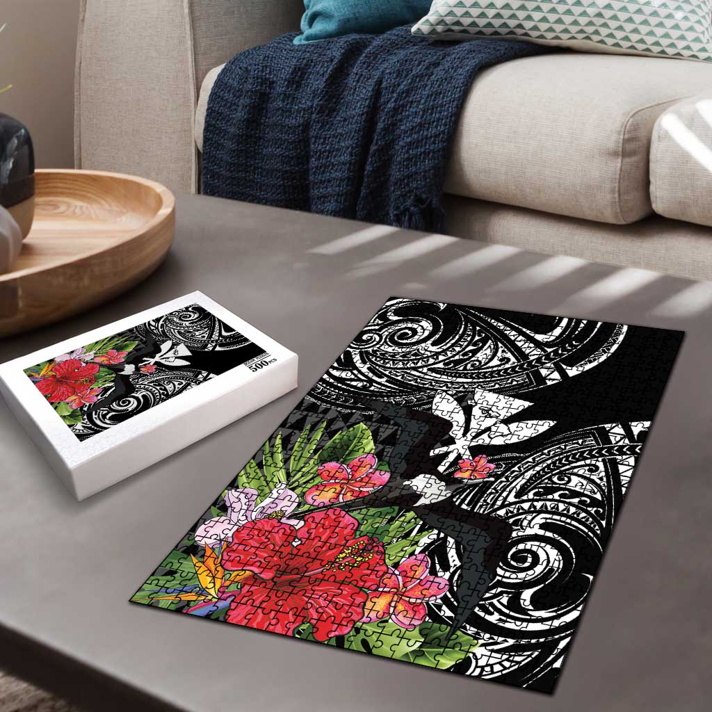 Hawaii Iwa Bird Puzzle Great Frigatebird Kanaka Tropical Flowers LT14 - Polynesian Pride