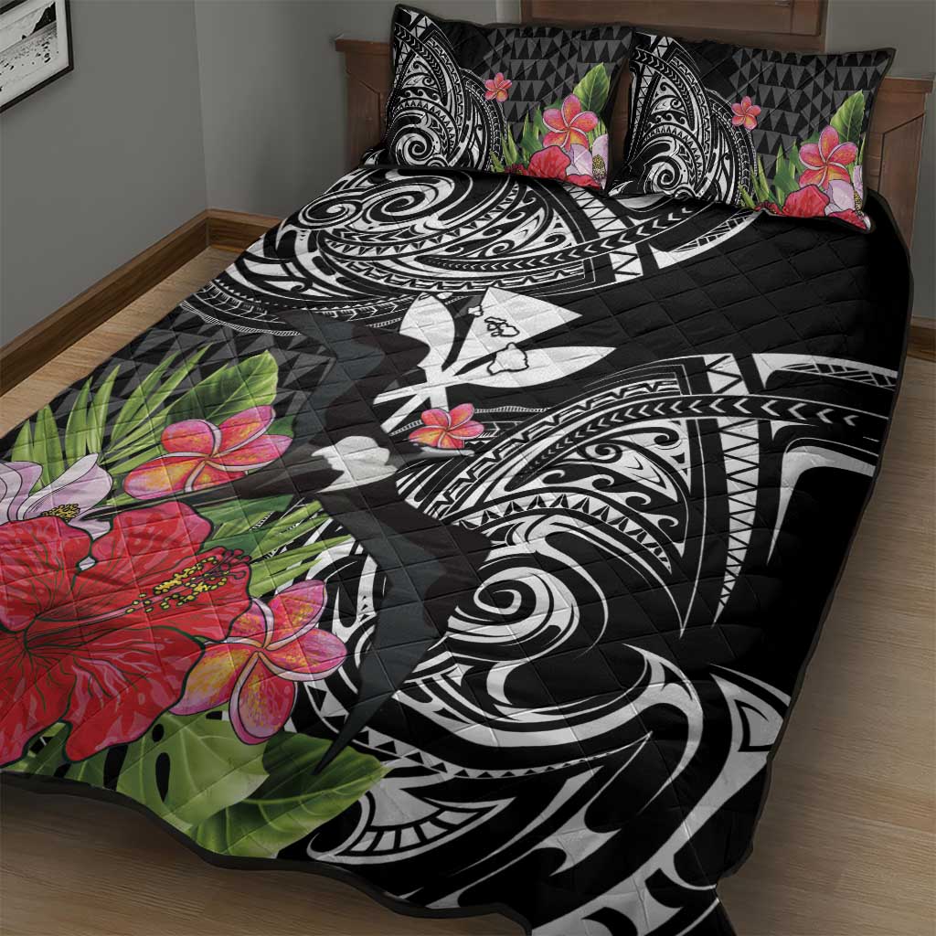 Hawaii Iwa Bird Quilt Bed Set Great Frigatebird Kanaka Tropical Flowers LT14 - Polynesian Pride
