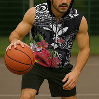 Hawaii Iwa Bird Sleeveless Zip Hoodie Great Frigatebird Kanaka Tropical Flowers LT14 - Polynesian Pride