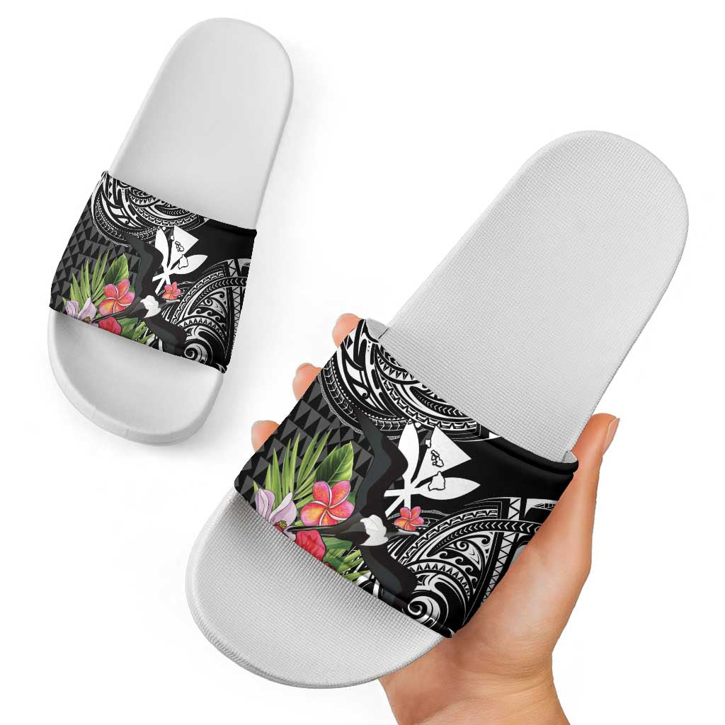 Hawaii Iwa Bird Slide Sandals Great Frigatebird Kanaka Tropical Flowers LT14 - Polynesian Pride