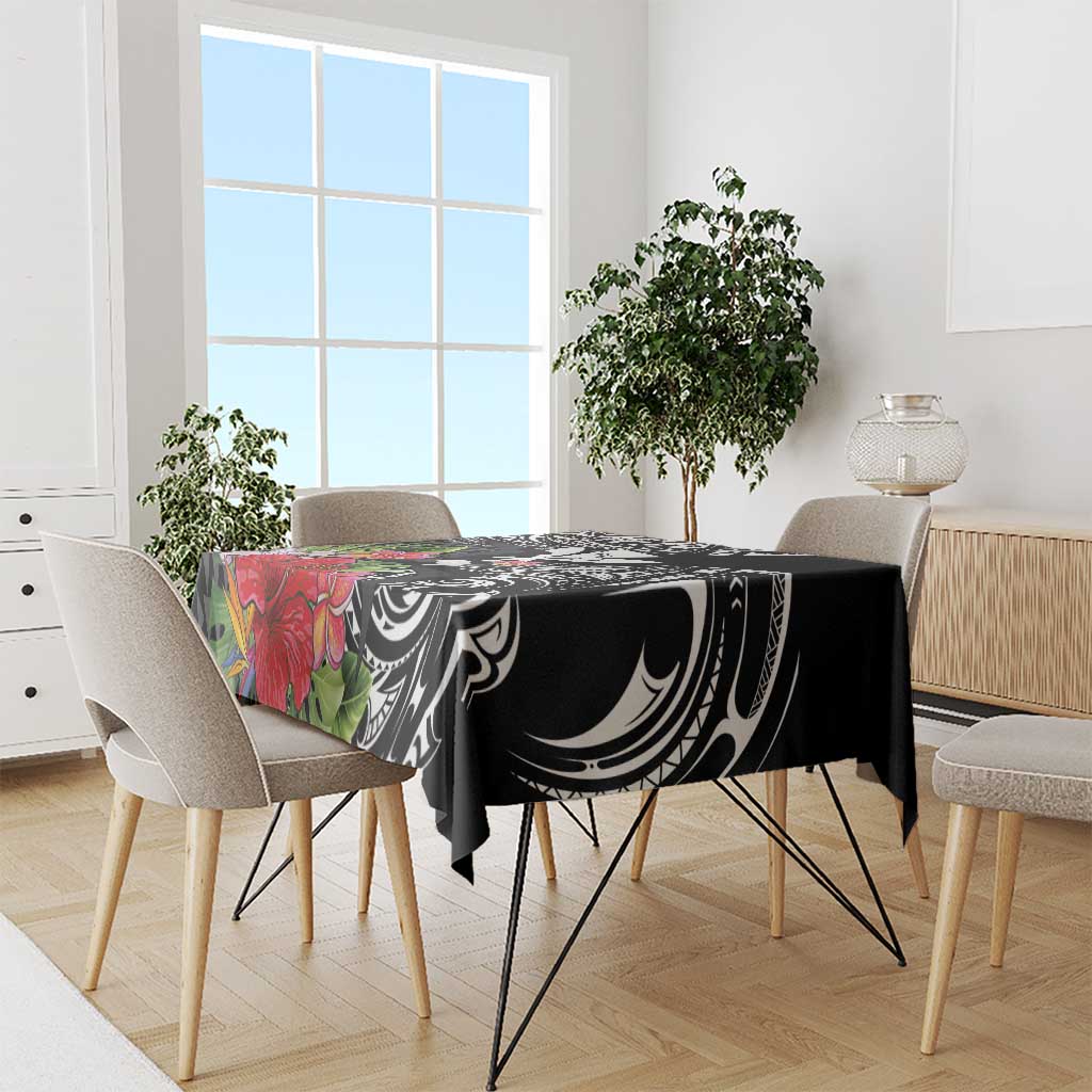 Hawaii Iwa Bird Tablecloth Great Frigatebird Kanaka Tropical Flowers LT14 - Polynesian Pride
