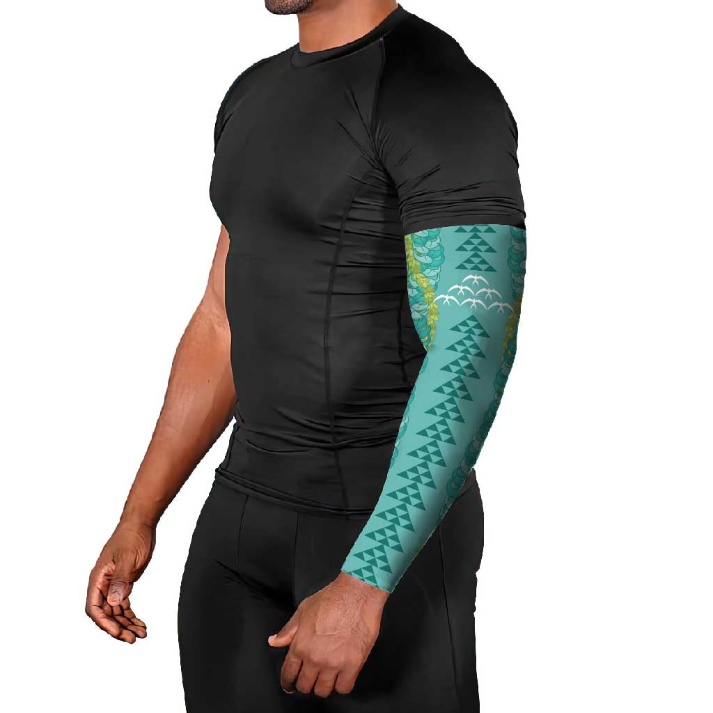 Teal Palaka Hawaii Iwa Bird Arm Sleeves Hawaiian Kakau Jade Vine Lei LT14 - Polynesian Pride