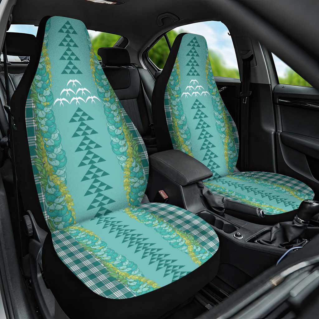 Teal Palaka Hawaii Iwa Bird Car Seat Cover Hawaiian Kakau Jade Vine Lei LT14 One Size Teal - Polynesian Pride