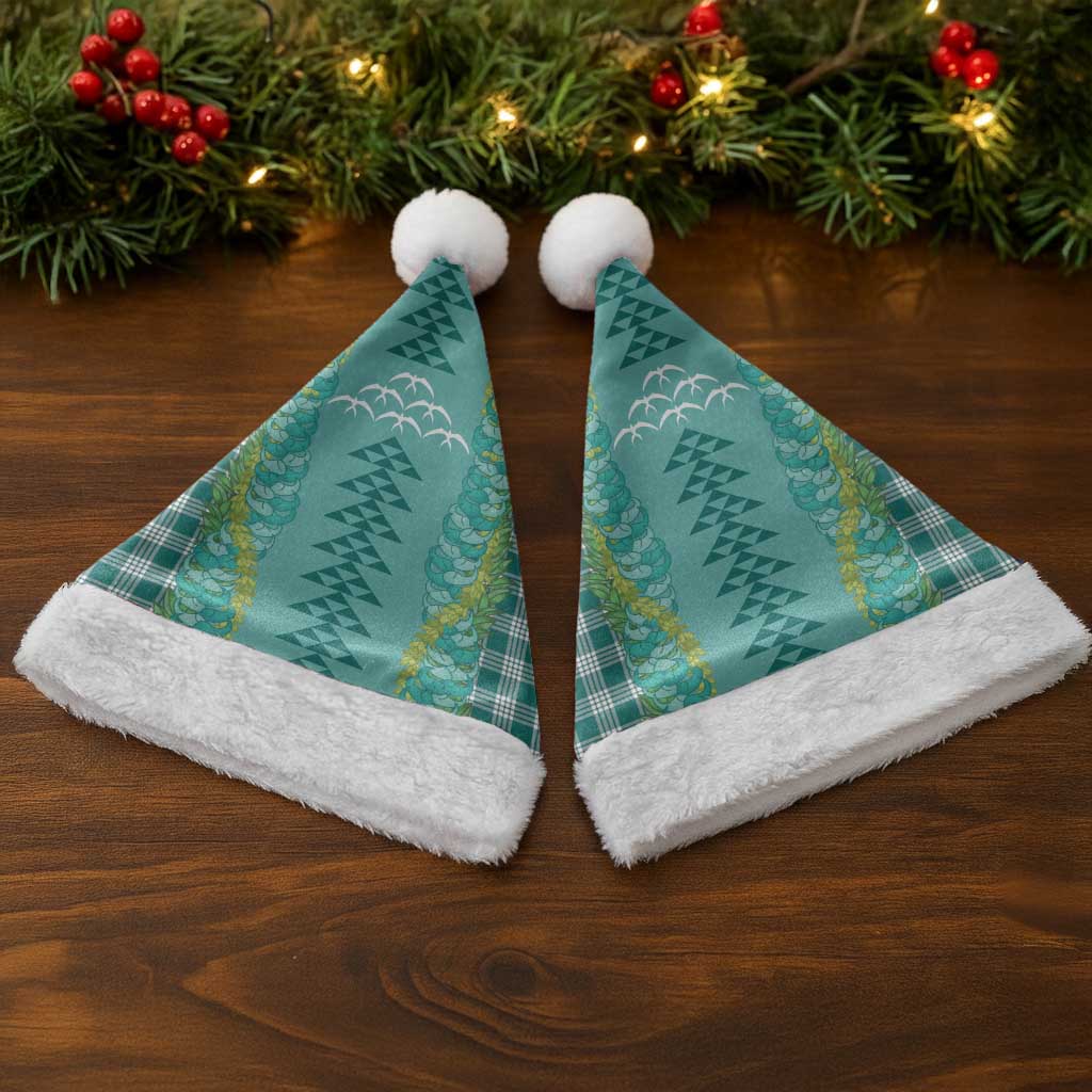 Teal Palaka Hawaii Iwa Bird Christmas Santa Hat Hawaiian Kakau Jade Vine Lei LT14 - Polynesian Pride