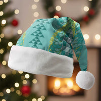 Teal Palaka Hawaii Iwa Bird Christmas Santa Hat Hawaiian Kakau Jade Vine Lei LT14 Without Fur Teal - Polynesian Pride