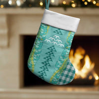 Teal Palaka Hawaii Iwa Bird Christmas Stocking Hawaiian Kakau Jade Vine Lei LT14 Set of 2 Teal - Polynesian Pride