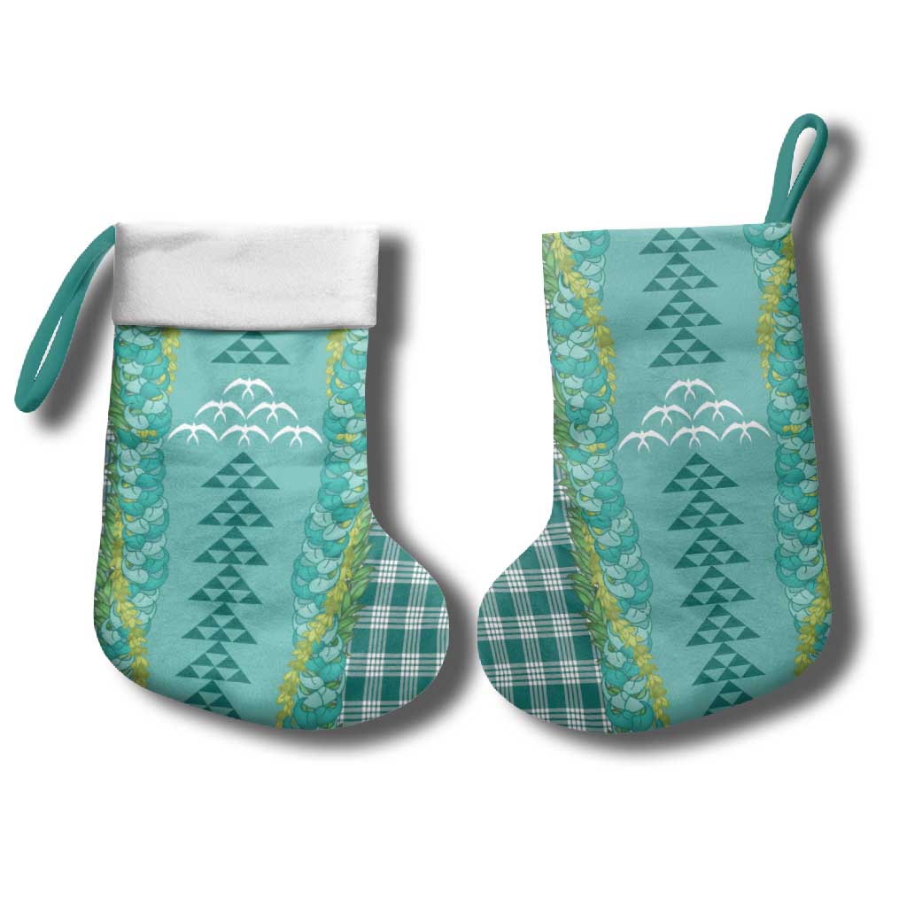 Teal Palaka Hawaii Iwa Bird Christmas Stocking Hawaiian Kakau Jade Vine Lei LT14 - Polynesian Pride