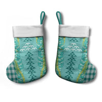 Teal Palaka Hawaii Iwa Bird Christmas Stocking Hawaiian Kakau Jade Vine Lei LT14 - Polynesian Pride
