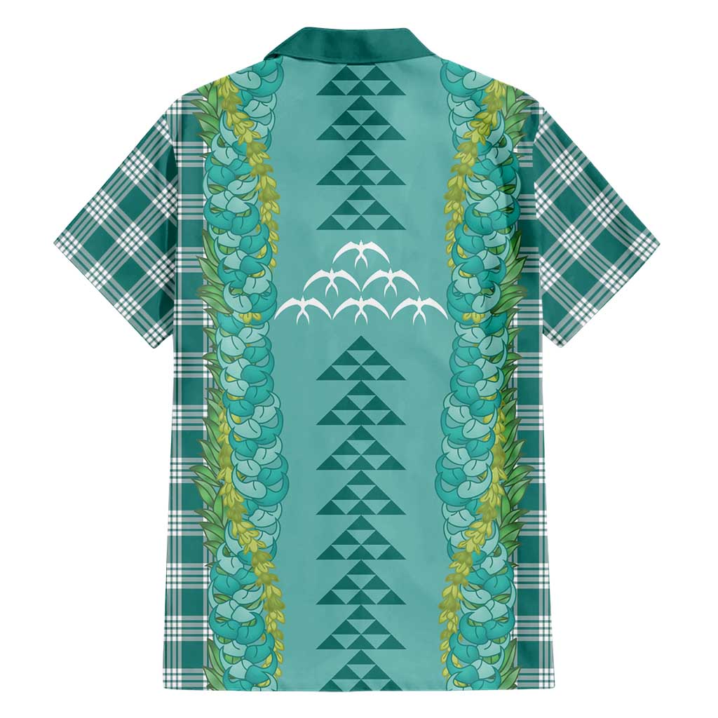 Teal Palaka Hawaii Iwa Bird Hawaiian Shirt Hawaiian Kakau Jade Vine Lei LT14 - Polynesian Pride