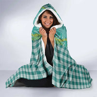Teal Palaka Hawaii Iwa Bird Hooded Blanket Hawaiian Kakau Jade Vine Lei LT14 - Polynesian Pride
