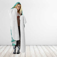 Teal Palaka Hawaii Iwa Bird Hooded Blanket Hawaiian Kakau Jade Vine Lei LT14 - Polynesian Pride