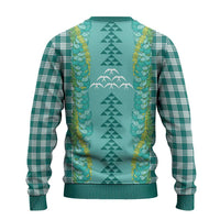 Teal Palaka Hawaii Iwa Bird Ugly Christmas Sweater Hawaiian Kakau Jade Vine Lei LT14 - Polynesian Pride