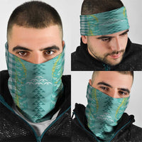 Teal Palaka Hawaii Iwa Bird Neck Gaiter Hawaiian Kakau Jade Vine Lei LT14 - Polynesian Pride
