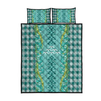 Teal Palaka Hawaii Iwa Bird Quilt Bed Set Hawaiian Kakau Jade Vine Lei LT14 - Polynesian Pride