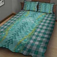 Teal Palaka Hawaii Iwa Bird Quilt Bed Set Hawaiian Kakau Jade Vine Lei LT14 - Polynesian Pride