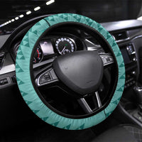 Teal Palaka Hawaii Iwa Bird Steering Wheel Cover Hawaiian Kakau Jade Vine Lei LT14 Universal Fit Teal - Polynesian Pride