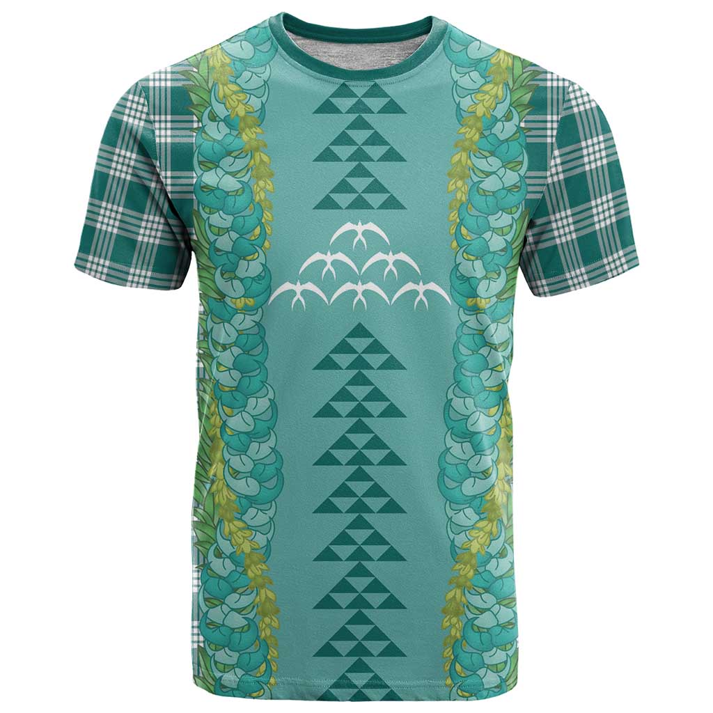 Teal Palaka Hawaii Iwa Bird T Shirt Hawaiian Kakau Jade Vine Lei LT14 Teal - Polynesian Pride