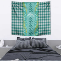 Teal Palaka Hawaii Iwa Bird Tapestry Hawaiian Kakau Jade Vine Lei - Polynesian Pride