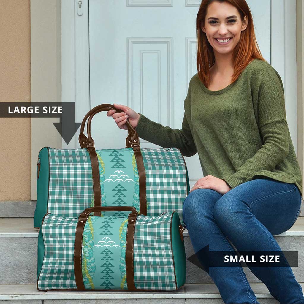 Teal Palaka Hawaii Iwa Bird Travel Bag Hawaiian Kakau Jade Vine Lei LT14 - Polynesian Pride