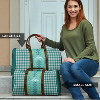Teal Palaka Hawaii Iwa Bird Travel Bag Hawaiian Kakau Jade Vine Lei LT14 - Polynesian Pride