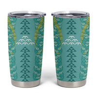 Teal Palaka Hawaii Iwa Bird Tumbler Cup Hawaiian Kakau Jade Vine Lei LT14 Teal - Polynesian Pride