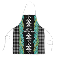 Black Palaka Hawaii Iwa Bird Apron Hawaiian Kakau Jade Vine Lei LT14 Black - Polynesian Pride