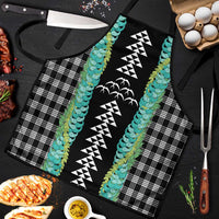 Black Palaka Hawaii Iwa Bird Apron Hawaiian Kakau Jade Vine Lei LT14 Black - Polynesian Pride