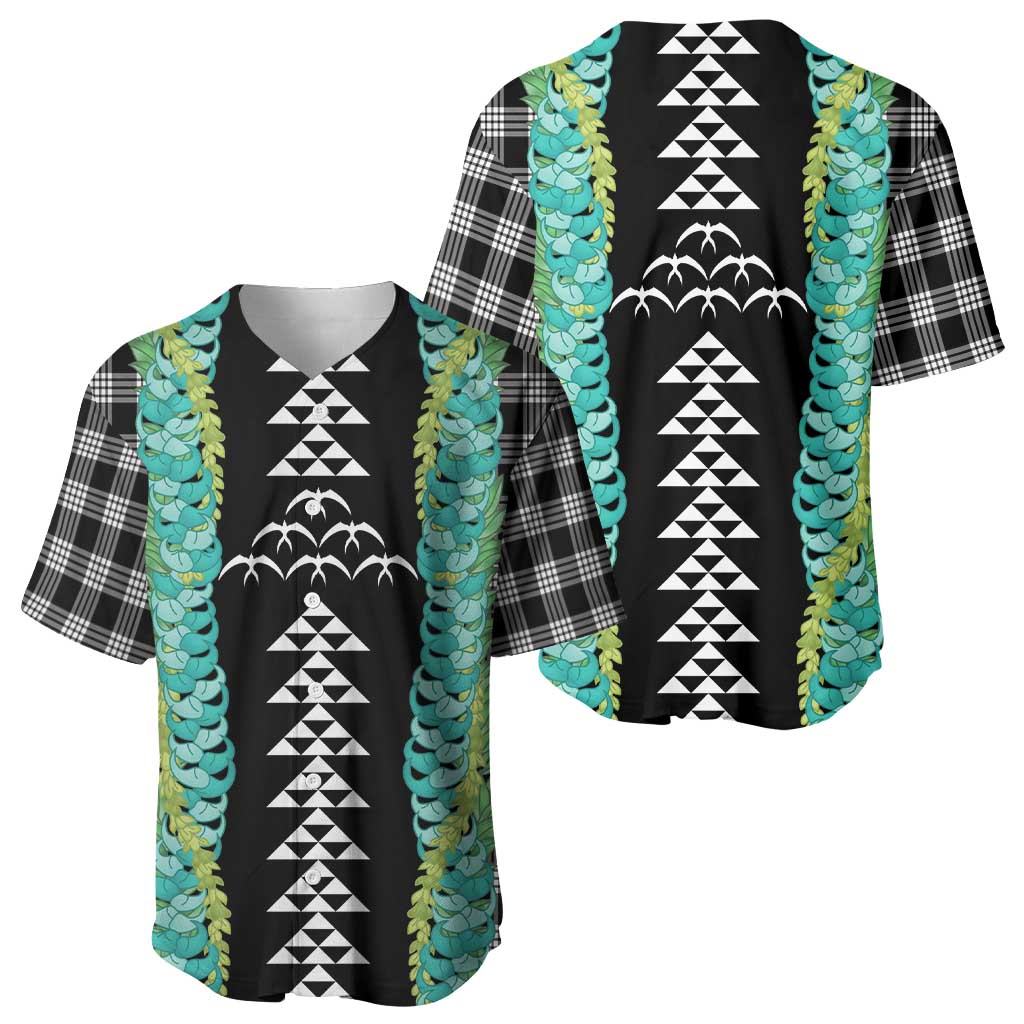 Black Palaka Hawaii Iwa Bird Baseball Jersey Hawaiian Kakau Jade Vine Lei - Polynesian Pride