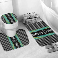 Black Palaka Hawaii Iwa Bird Bathroom Set Hawaiian Kakau Jade Vine Lei - Polynesian Pride