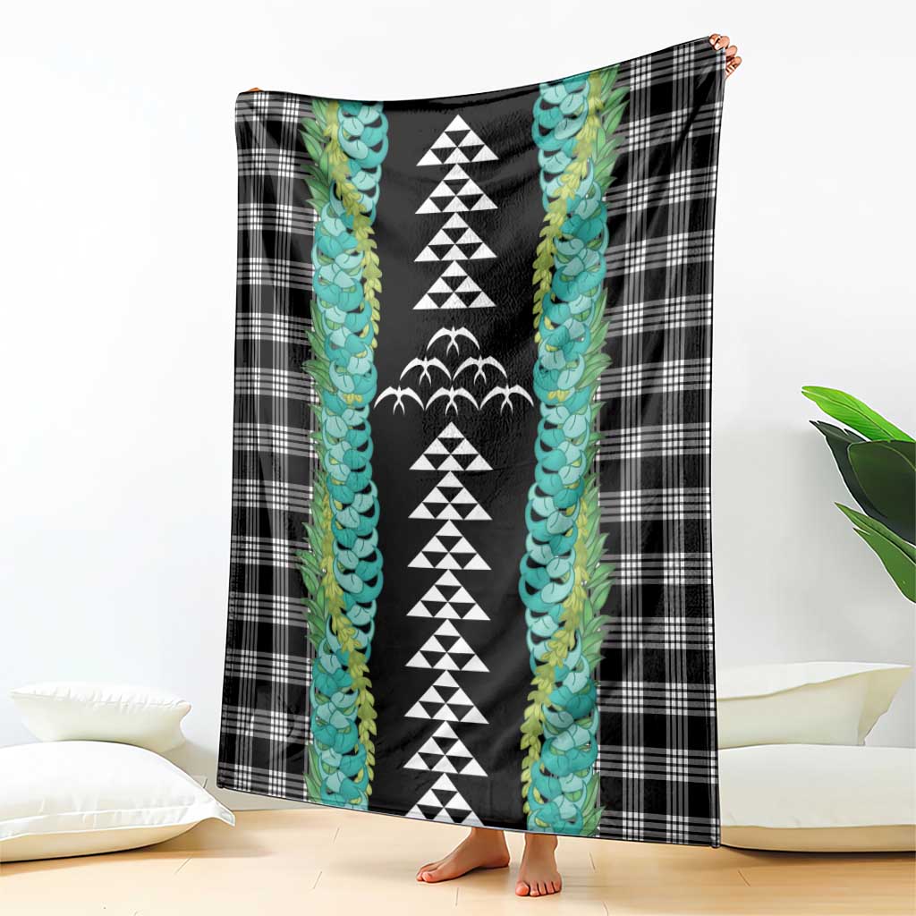Black Palaka Hawaii Iwa Bird Blanket Hawaiian Kakau Jade Vine Lei LT14 - Polynesian Pride