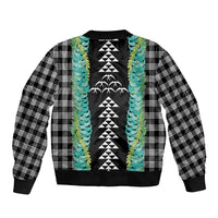Black Palaka Hawaii Iwa Bird Bomber Jacket Hawaiian Kakau Jade Vine Lei LT14 - Polynesian Pride