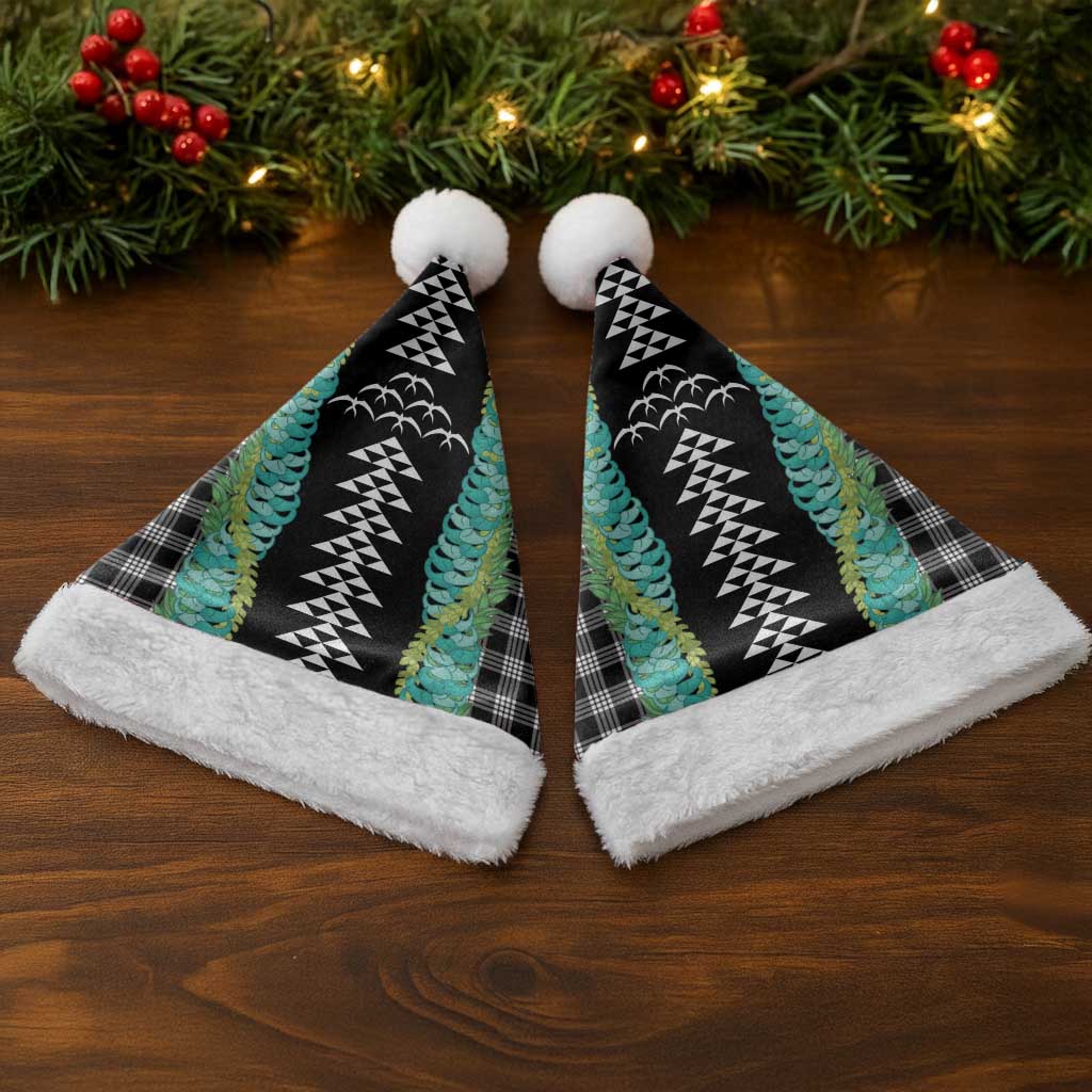 Black Palaka Hawaii Iwa Bird Christmas Santa Hat Hawaiian Kakau Jade Vine Lei LT14 - Polynesian Pride