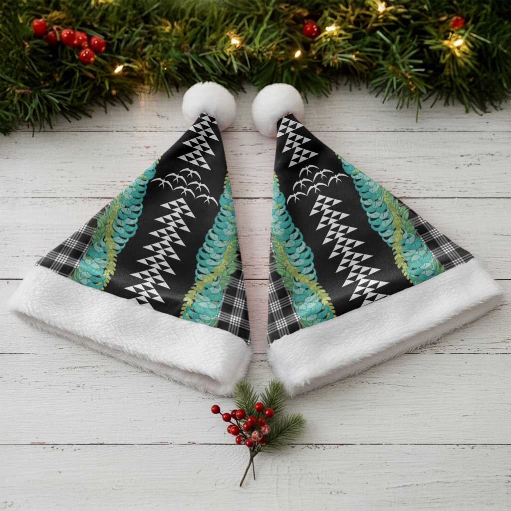Black Palaka Hawaii Iwa Bird Christmas Santa Hat Hawaiian Kakau Jade Vine Lei LT14 - Polynesian Pride